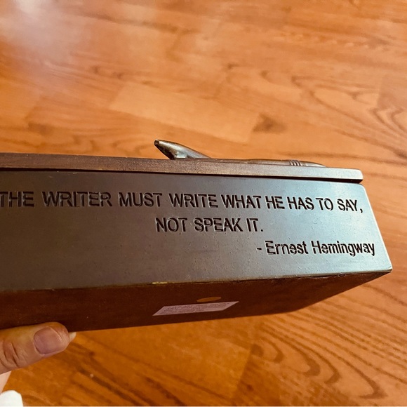 TMS Groovy Art Hemmingway Writer quote Heavy Pen Pencil Storage Box - Picture 2 of 14